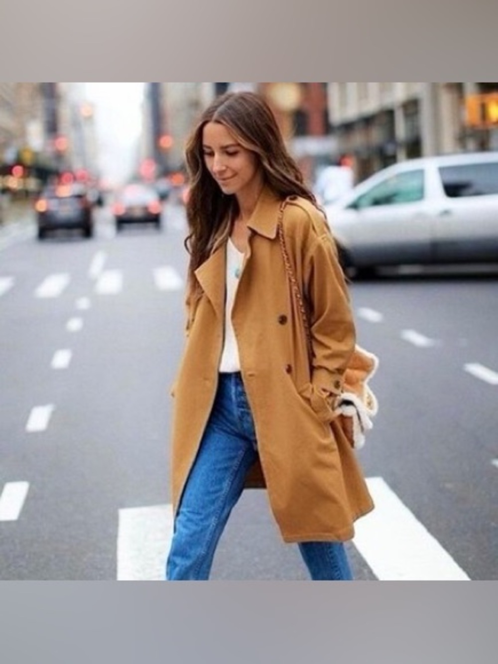 Something Navy Oversized/Easy Trench Coat in Camel, Size XS